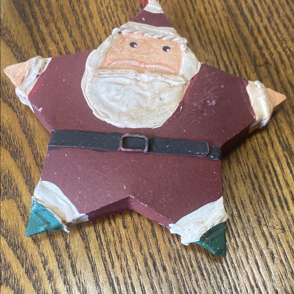 Festive Wooden Santa Ornaments Set - Picture 2 of 4